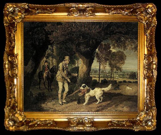 framed  James Ward John Levett Receiving Pheasant from Retriever on HIs Estate at Wychnor,, ta009-2